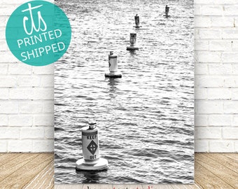 Buoy Line In Black and White - Giclée Fine Art Print