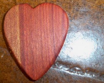 Red Heart (Heart Shaped) Wooden Guitar Pick