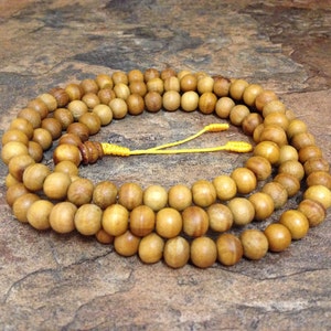 Tibetan Wood Beads STRETCH Full Mala Beads Prayer Beads