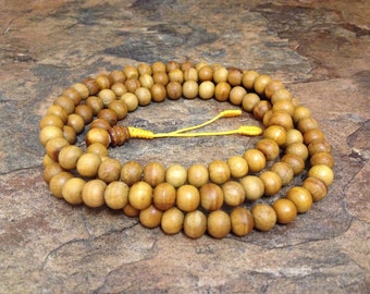 Tibetan Wood Beads STRETCH Full Mala Beads Prayer Beads