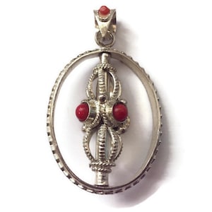 Tibetan Vajra Pendant, Buddhist Dorje Pendant, Tibetan Buddhist Compassion Pendant, Vajra Pendant, Meditation Pendant, Yoga Pendant