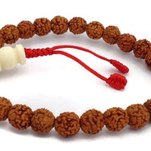 Rudraksha Rocailles STRETCH Mala Armband, Rudraksha Handgelenk Mala, Rudraksha Perlen, Rudraksha Mala, Yoga Armband, Meditation Armband