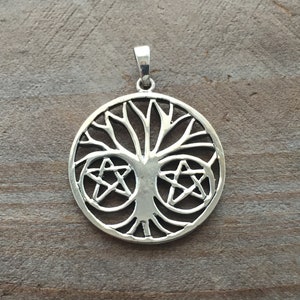 Tree of Life Stars Silver Pendant, Tree of Life Pendant, Star Pendant, Meditation Pendant, Yoga Pendant, Spiritual Gift, Tree of Life Charm