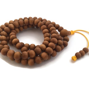 Original Tibetan Sandalwood 108 Beads Full Mala Prayer Beads Adjustable Wood Beads Buddhist Sandalwood Mala Beads Wood Beads