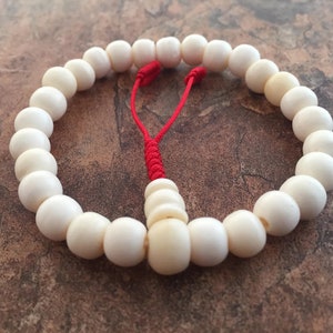 Tibetan White Yak Bone Beads STRETCH Bracelet, Bone Bracelet, Meditation Bracelet, Yoga Bracelet, Bone Beads, Tibetan Beads, Mantra Bracelet
