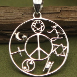 COEXIST Sterling zilveren hanger, COEXIST hanger, COEXIST ketting, harmonie hanger, spirituele hanger, meditatie hanger, yoga hanger