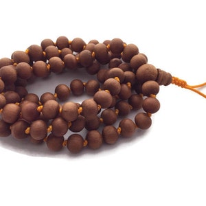 Hand Knotted Sandalwood 108 Full Japa Mala Beads, Yoga Beads, Meditation Beads, Wood Beads, Prayer Beads, Mantra Beads, Shanti Beads