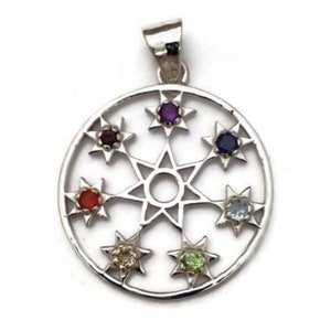 Fairy Star Septagram Chakra Pendant, Fairy Charm Pendant, Meditation Pendant, Yoga Pendant, Chakra Necklace, Spiritual Pendant image 1