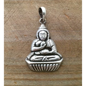 Buddha Silver Charm Pendant, Buddha Pendant, Buddhist Pendant, Meditation Pendant, Yoga Pendant, Spiritual Pendant, Buddha Charm