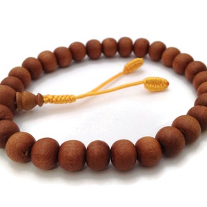 Tibetan Natural Sandalwood Beads STRETCH Bracelet, Sandalwood Mala, Sandalwood Prayer Beads, Meditation Bracelet, Yoga Beads, Tibetan Beads