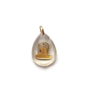Crystal Buddha Pendant, Buddha Meditation Pendant, Buddhist Pendant, Yoga, Meditation Pendant, Buddhist Amulet, Buddha Locket,