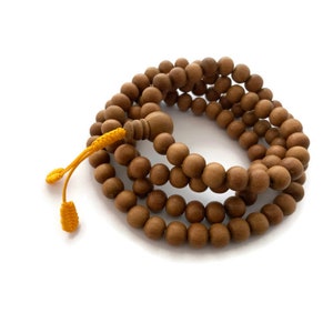 Tibetan Sandalwood STRETCH 108 Perline Mala Completo, Perline di Preghiera Tibetane, Perline di Preghiera Buddista, Perline di Mala in Legno, Perline di Meditazione, Perline di Yoga