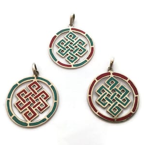 Tibetan Compassion Knot Pendant, Endless Knot Pendant, Tibetan Harmony Pendant, Buddhist Knot Pendant, Meditation Pendant, Yoga Pendant