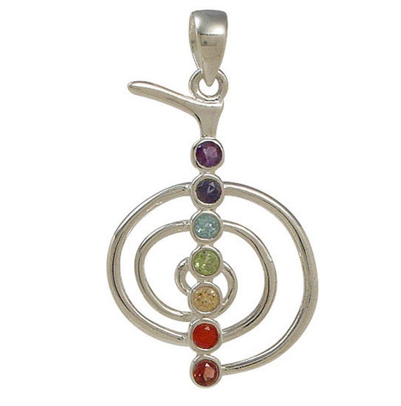 Handmade Cho Ku Rei REIK Chakra Silver Pendant, Reiki Chakra Pendant, Meditation Pendant, Yoga Pendant, Chakra Reiki Pendant