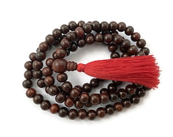 Tibetan Rosewood 108 Beads Full Mala, Rosewood Mala, Wood Mala, Prayer Beads, Yoga Beads, Meditation Beads, Rosewood Bracelet
