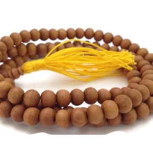 Tibetan Sandalwood 108 Beads Full Mala, Prayer Beads, Buddhist Prayer Beads, Wood Mala Necklace, Hindu Prayer Beads, Sandalwood Bracelet