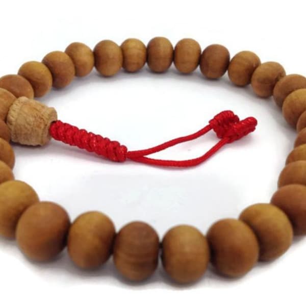 Tibetan Natural Wood Beads Stretch Bracelet, Meditation Beads, Yoga Beads, Wood Beads, Prayer Beads, Shanti Beads, Om Beads