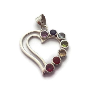 Heart Chakra Sterling Silver Pendant, Love Pendant, Heart Pendant, Om Pendant, Love Necklace, Spiritual Pendant, Valentine&#39;s Gift