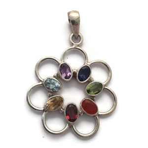 Flower of Life Chakra Silver Pendant, Flower of Life Pendant, Chakra Pendant, Meditation Pendant, Yoga Pendant