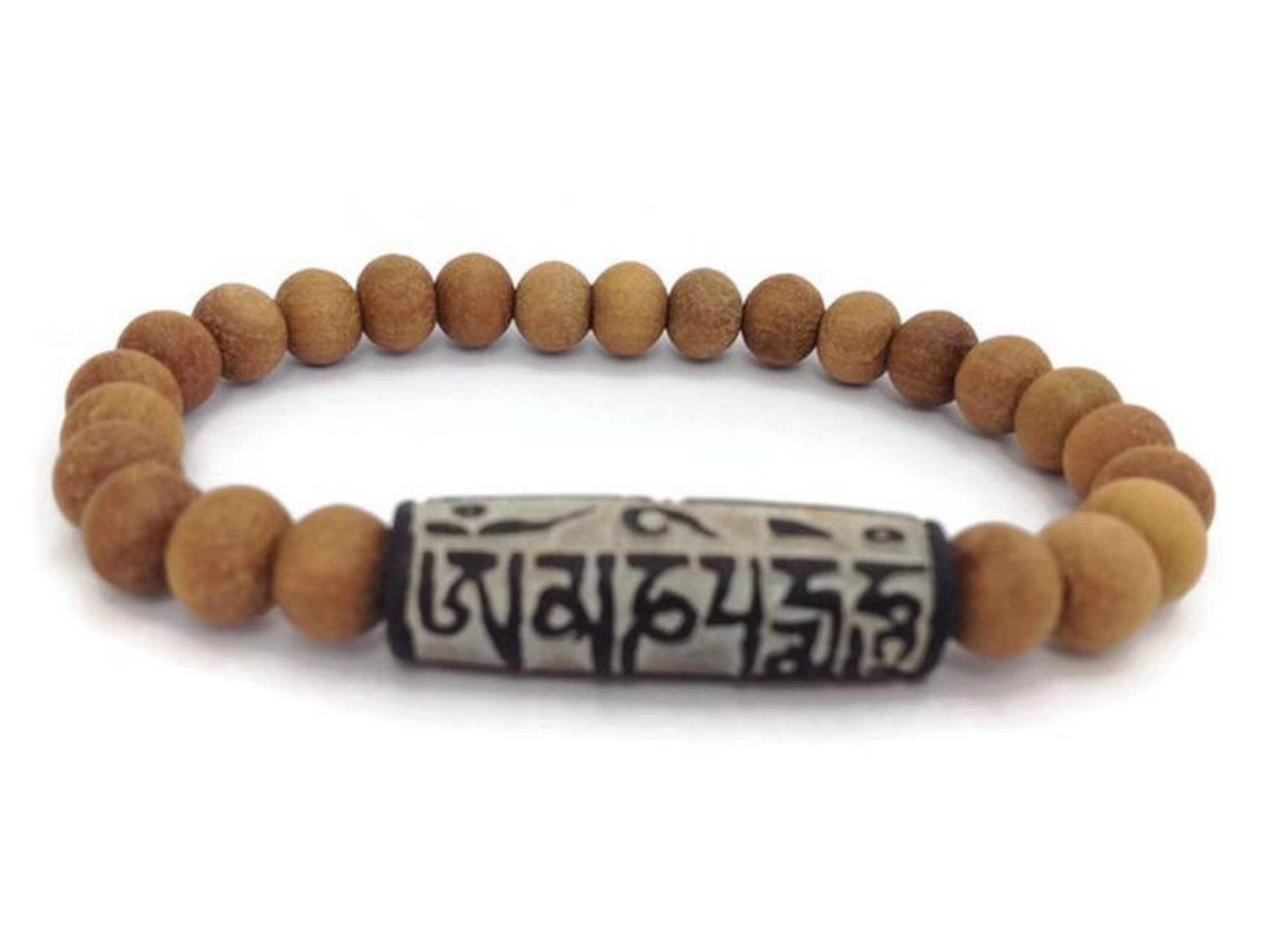 Bracciale Buddista In Rame Largo 17 Mm Con Mantra Om Mani Peme Hum E Ciondolo Dorje Portafortuna
