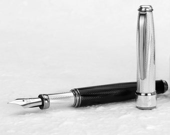 ゴールドクリップ付きマーブル樹脂万年筆 - コレクターズアイテムの