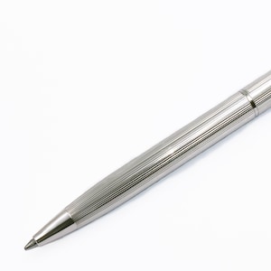 Italian Sterling Silver 925 Ballpoint Pen: Elegant Guillochè Design