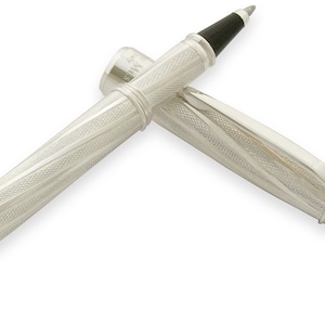 Sterling zilveren rollerball pen helicoid gravure handgemaakt in Italië