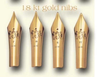 サイズ8 ボック 18Kゴールド 万年筆ペン先 - 手作業による校正済み