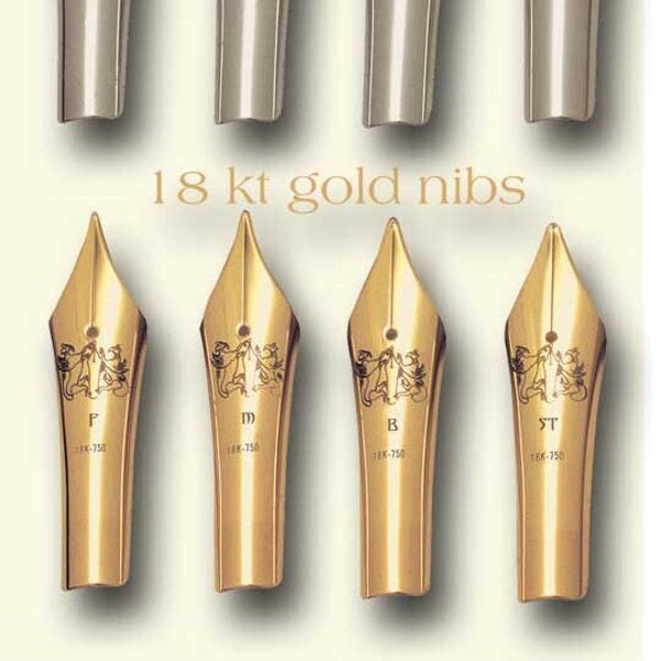 Bock Nib Solid Gold 750 - 18K. Medium Broad Fine Sizes on your choice