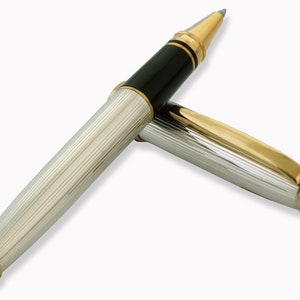 Bolígrafo artesanal de plata de ley maciza hecho a mano en Italia