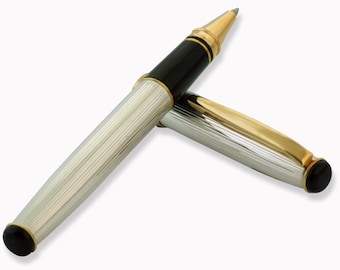 Bolígrafo artesanal de plata de ley maciza hecho a mano en Italia
