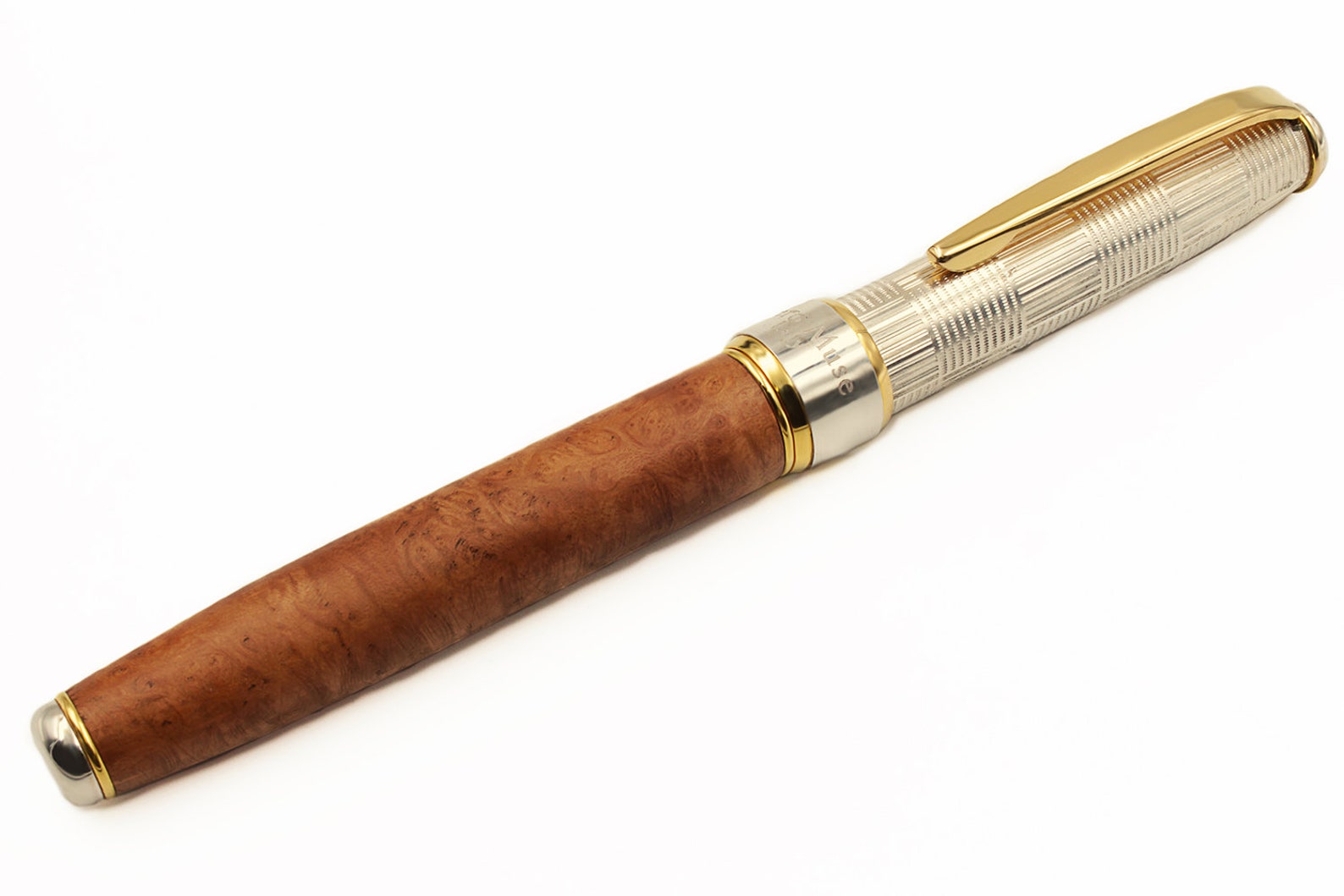 Fountain Pen Sterling Silver Italian Briar Wood Handmade Etsy