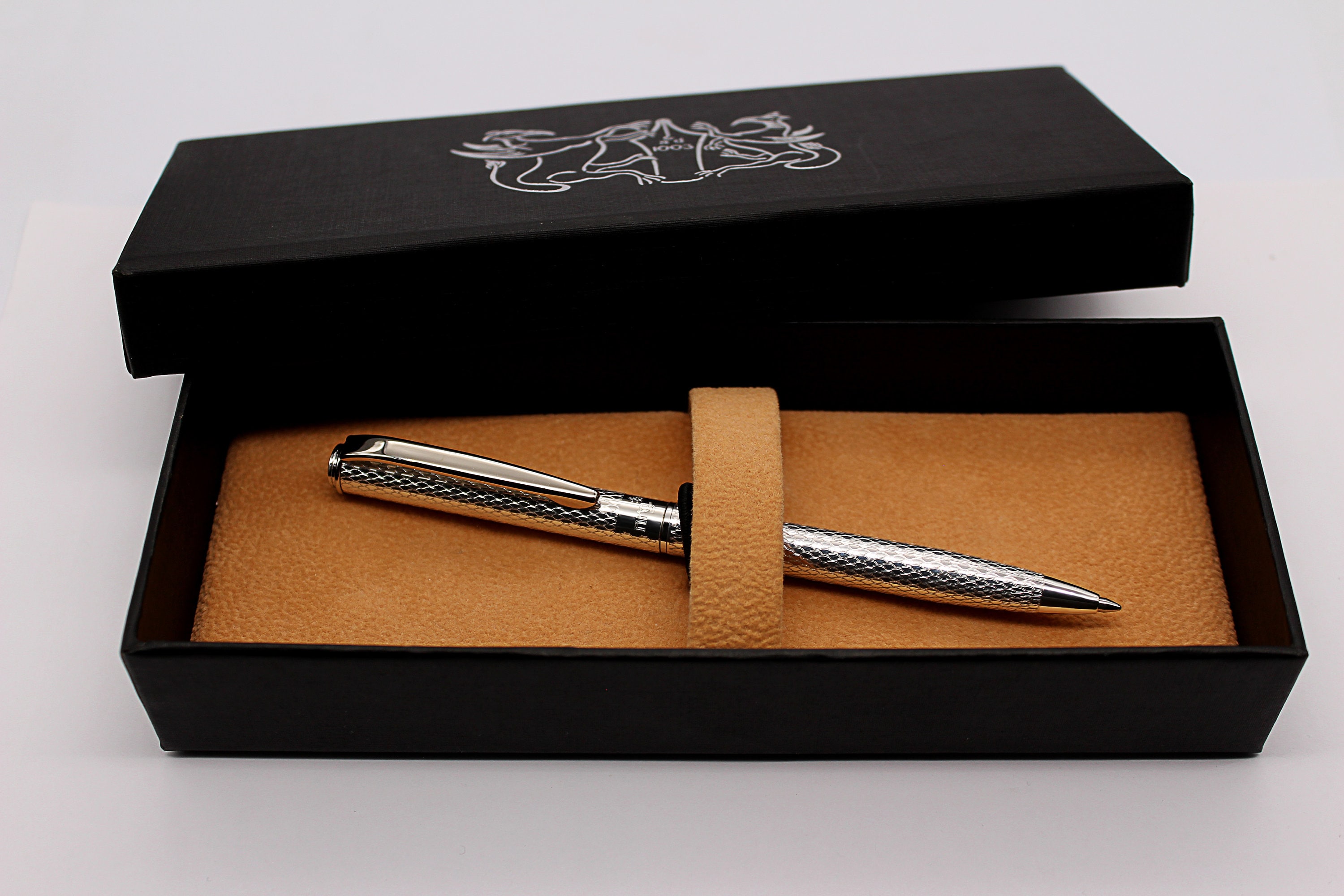 Hand Made Sterling Silver Ballpoint Pen from Indonesia, 'Twirling Coral