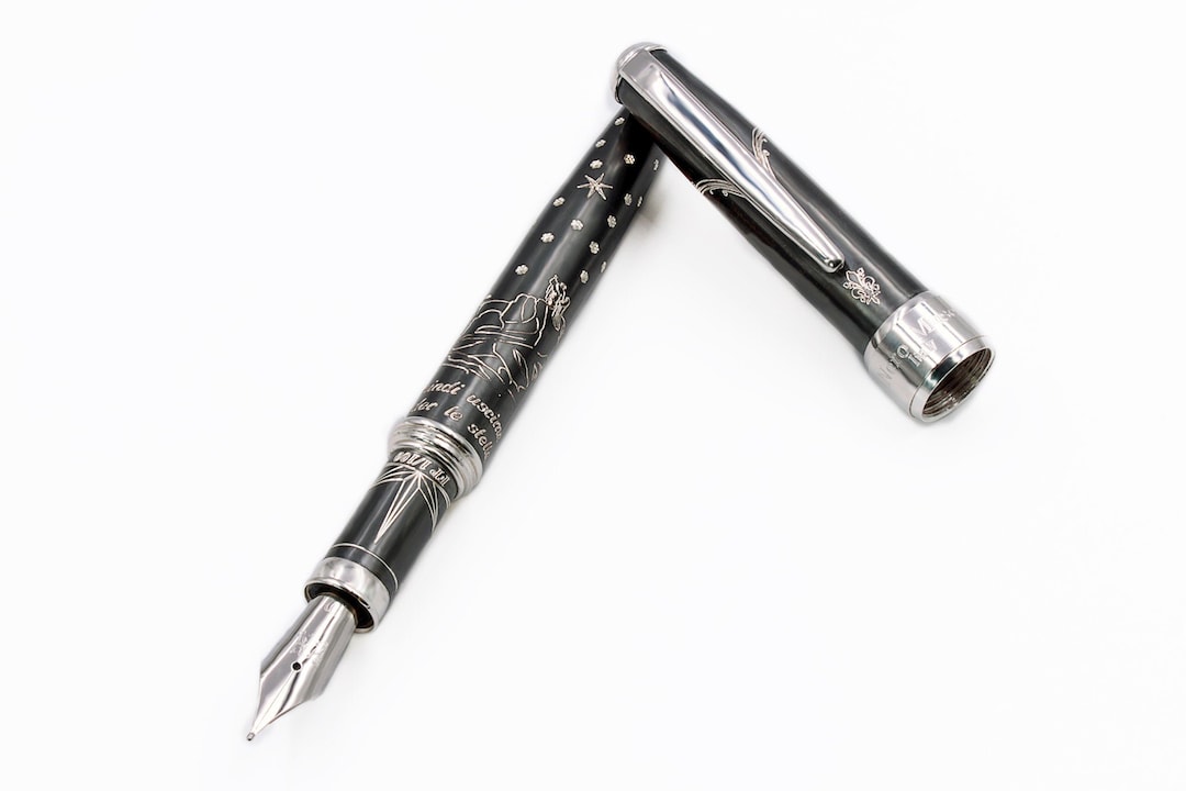 Handmade Fountain Pen Oxidized Sterling Silver Italy Etsy