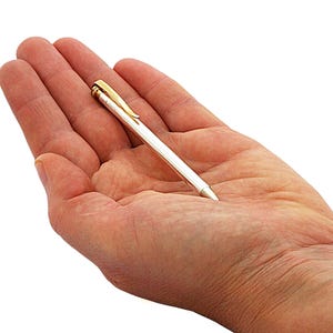 Mini caneta esferográfica de prata esterlina – tamanho carteira 925 contrastada, feita à mão na Itália, sem plástico e com design retrô