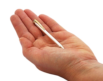 Mini Sterling Silver Ballpoint Pen – Wallet-Sized 925 Hallmarked, Handmade in Italy, Plastic-Free & Retro Design