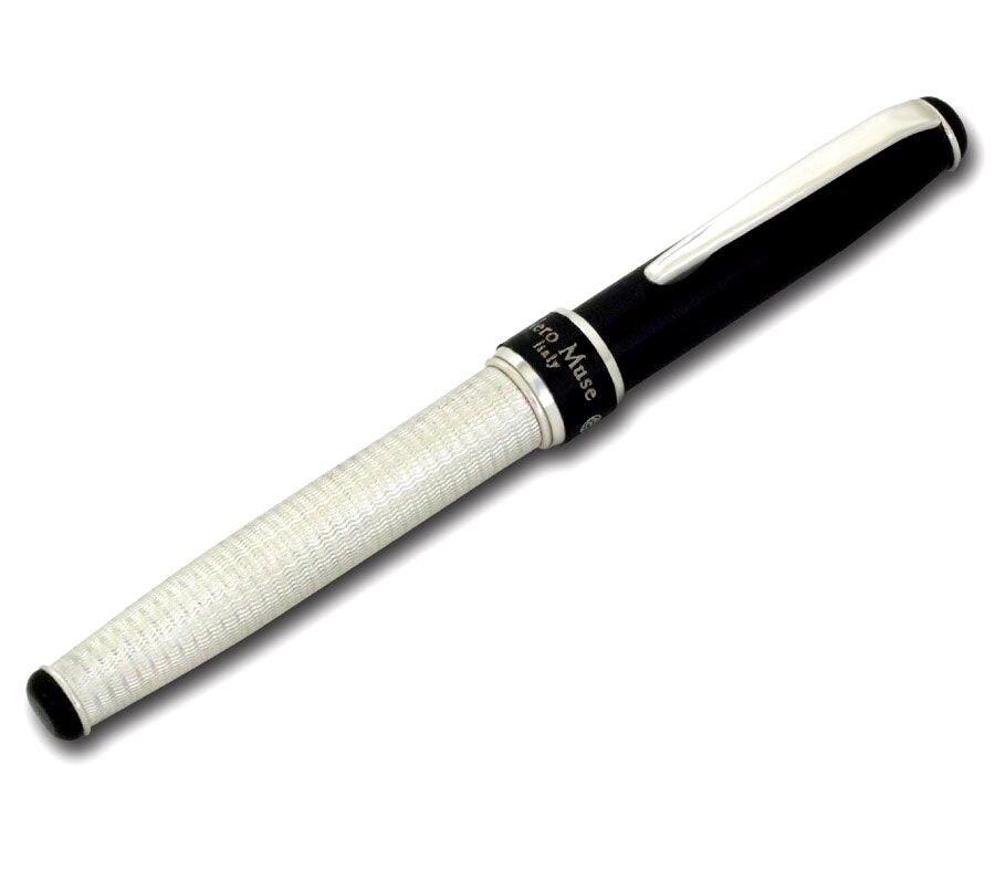 紳士用ローラーボールペン（スターリングシルバー＆ブラックラッカー