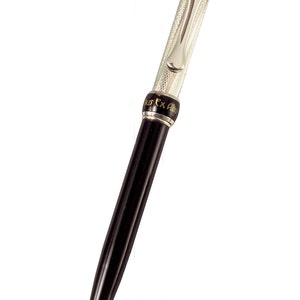 Luxury Propelling Pencil - Sterling Silver Cap & Gleaming Black Lacquer,  Italian Craftsmanship