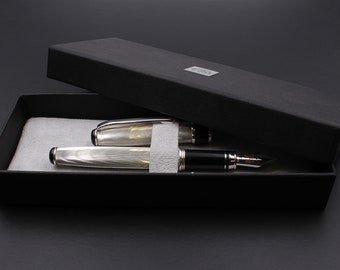 Coles Calligraphy Music Black & Silver Wooden Dip Pen & Ink Set