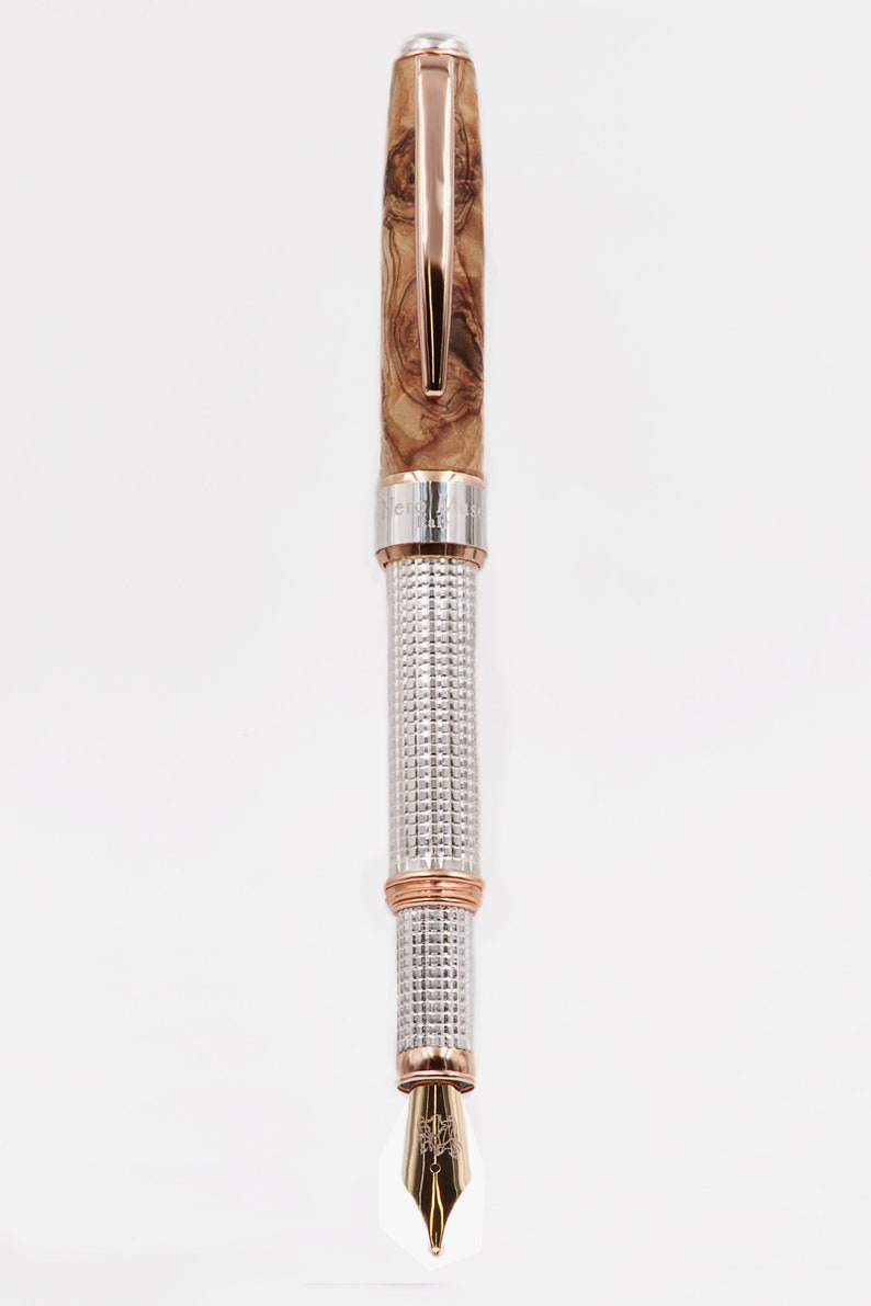 Handmade Fountain Pen Sterling Silver and Truly Italian Olive Etsy