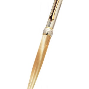Handcrafted Mechanical Pencil  Silver 925 Hallmark Natural Ox Horn