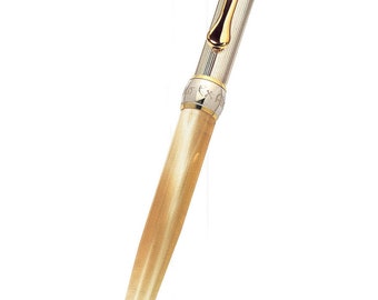 Porte-mine artisanal en argent 925, poinçon naturel, corne de bœuf