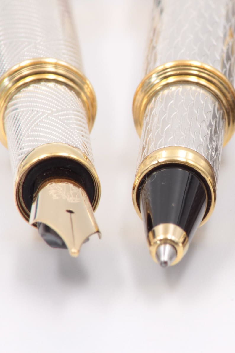 Fountain Pen Sterling Silver Sustainable Genuine Leather Etsy