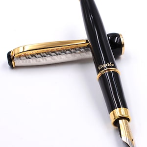 Pluma estilográfica italiana hecha a mano - Laca y plata de ley - Grabado personalizado con nombre