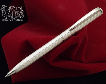 Silver 925 Ballpoint Pen Athene Handmade in Italy Elegant