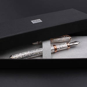 Pluma estilográfica de plata de ley 925 hecha a mano – Pen & The City, Made in Italy