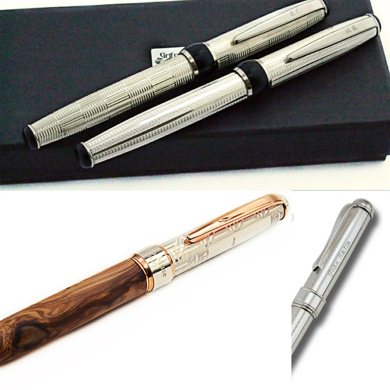 Handmade Horn Rollerball Pen for Him Natural Indian Buffalo Horn Sterling Silver Handturned in Italy