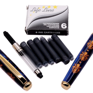 Italian Renaissance Art Fountain Pen with Florence Lily Flower and Vermeil Gold Grip