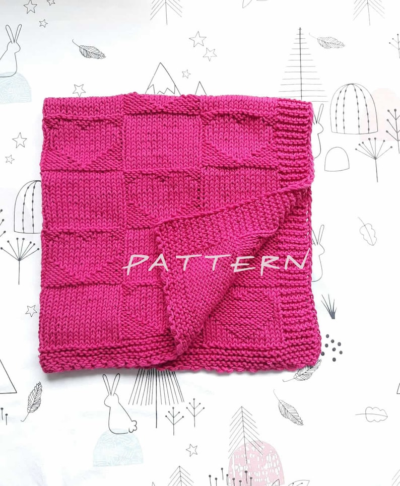 Baby Blanket KNITTING PATTERN Baby blanket double sided  image 0