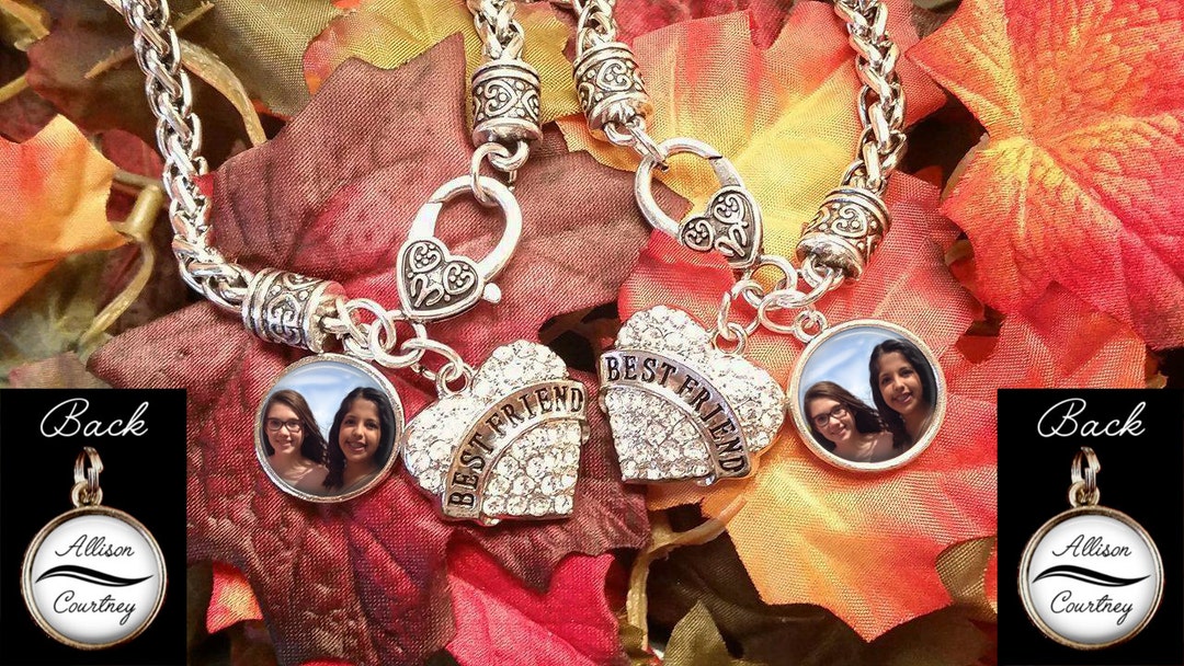 SALE Silver Charm Bracelets Set of 2 Personalized Best Etsy